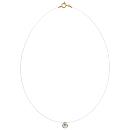 Collier Plaqué Or Pendentif Goutte Zirconium Blanc Fil Nylon
