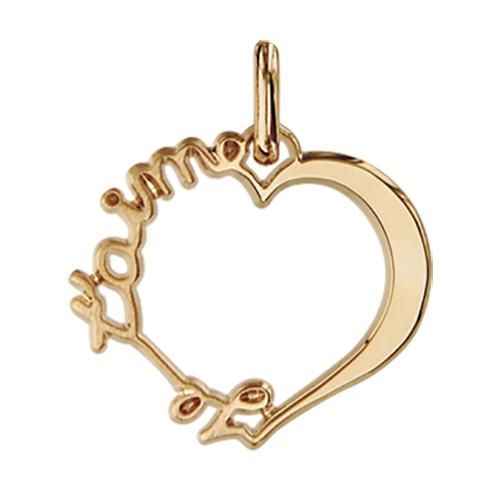 Pendentif Plaqué Or Coeur Je t'Aime