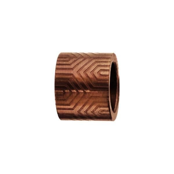 Charms Acier 316L Forme Tube Motif Aztèque Marron