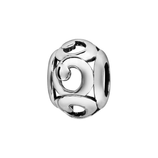 Charms Argent 925 Ajouré Boule Volutes