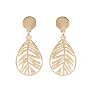 Boucles d'oreilles Argent 925 Dorure Jaune Feuillage