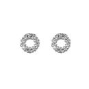 Boucles d'oreilles Argent 925 et Zirconium Petit Rond Serti