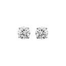 Boucles d'oreilles Argent 925 et Zirconium 4 Griffes Rond 6 mm