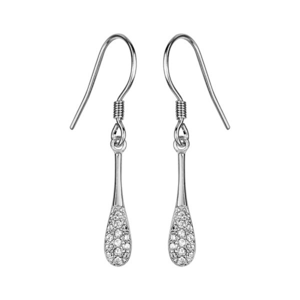 Boucles d'oreilles Argent 925 Crochet Goutte avec Zirconium Sertis