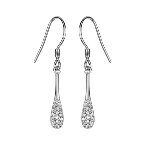 Boucles d'oreilles Argent 925 Crochet Goutte avec Zirconium Sertis