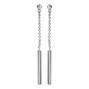 Boucles d'Oreilles Argent 925 Pendantes Bâton Lisse