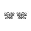 Boucles d'oreille Argent 925 Papillon avec Zirconium