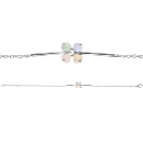 Bracelet Argent 925 Fleur Verre Opaque Pastel