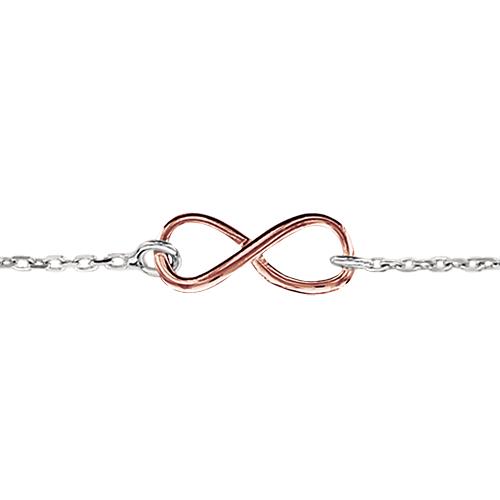 Bracelet Argent 925 Motif Infini Dorure Rose