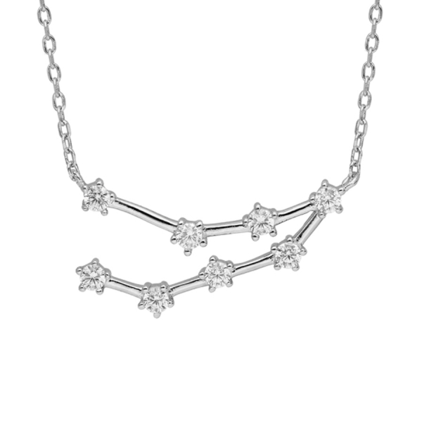 Collier Argent 925 Constellation Zodiaque Capricorne Zirconium Sertis