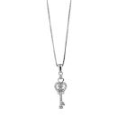 Collier + Pendentif Argent 925 et Zirconium Blanc Clef