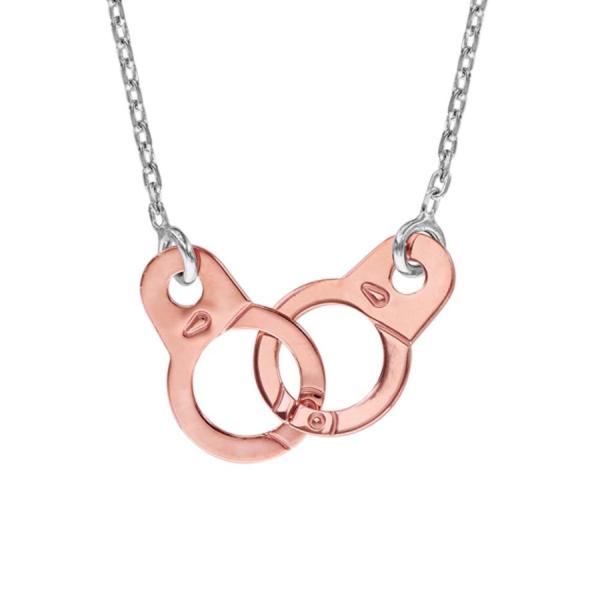 Collier Argent 925 et Dorure Rose Menottes