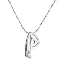 Collier Argent 925 et Zirconium Pendentif Spirale Moderne