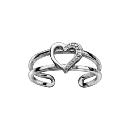 Bague de Pied Argent 925 Motif Coeur