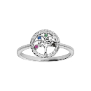 Bague Argent 925 Arbre de Vie Multicolore Contour Zirconium