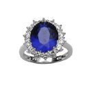 Bague Argent 925 'Royale" et Zirconium Bleu