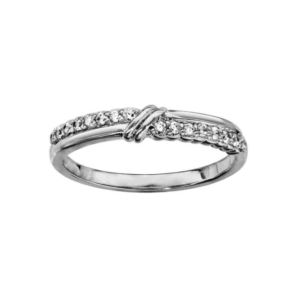 Bague Argent 925 et Zirconium Sertis avec Noeud