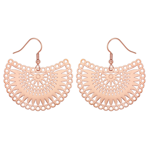 Boucles d'oreilles Acier 316 L Rose Crochet Soleil 