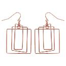 Boucles d'oreilles Acier 316 L Rose Crochet Multi Carré
