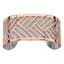 Bracelet Acier 316 L Rigide Rosé et Granité Motif Oblique