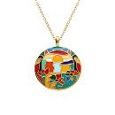 Collier Acier 316 L Doré Rond Résine Multicolore