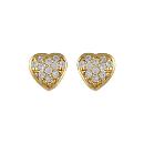 Boucles d'oreilles Plaqué Or et Zirconium Petit Coeur