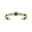 Bracelet Plaqué Or Jonc Ouvert avec Pierre Malachite