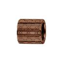 Charms Acier 316L Forme Tube Motif Alvéoles Marron