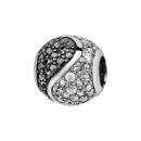 Charms Argent 925 Boule Yin Yang Zirconium