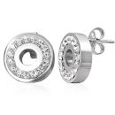 Boucles d'oreilles Acier 316 L Pavées de Zirconium