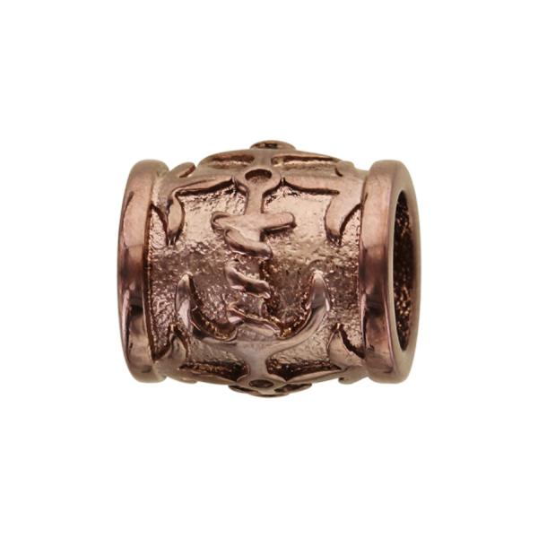 Charms Acier 316L Tonneau Ancre Marron