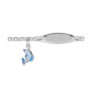 Gourmette Argent 925 Bébé Maille Jaseron Charms Dauphin