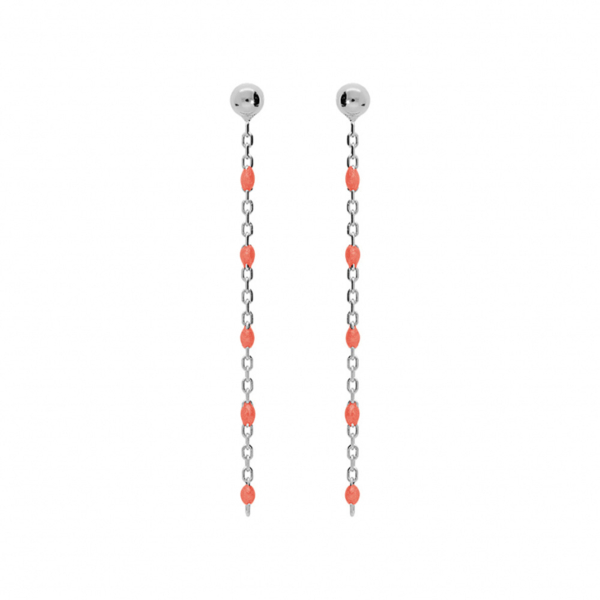 Boucles d'oreilles Tige Argent 925 Olives Résine Rose