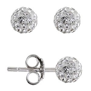 Boucles d'oreilles Argent 925 et Boules Zirconium Blanc 6 mm