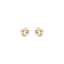 Boucles d'oreilles Argent 925 Doré Rosace Résine Blanche