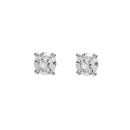 Boucles d'oreilles Argent 925 et Zirconium 4 Griffes Rond 5 mm