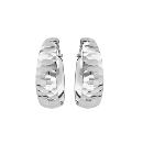 Boucles d'oreilles Argent 925 Créole Martelée 25 mm