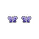 Boucles d'oreilles Argent 925 Enfant Papillon Violet