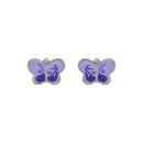 Boucles d'oreilles Argent 925 Enfant Papillon Violet