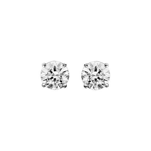 Boucles d'oreilles Argent 925 et Zirconium 4 Griffes Rond 6 mm