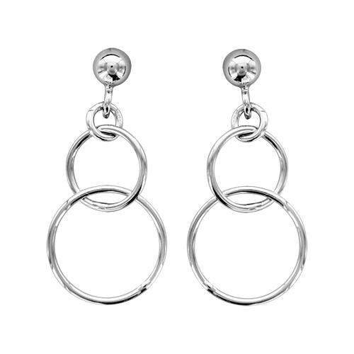 Boucles d'oreilles Argent 925 Double Anneaux