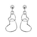 Boucles d'oreilles Argent 925 Double Coeurs