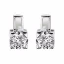 Boucles d'oreilles Argent 925 Nacre avec Pierre Ronde Zirconium Blanc