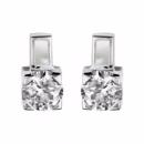 Boucles d'oreilles Argent 925 Nacre avec Pierre Ronde Zirconium Blanc