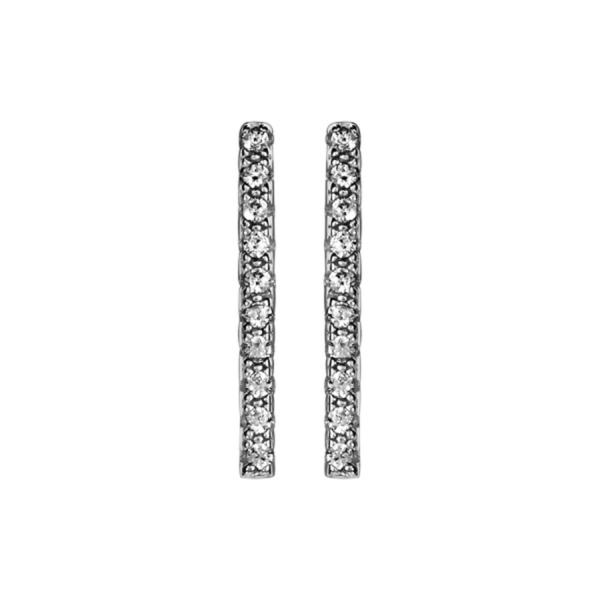 Boucles d'Oreilles Argent 925 Barette et Zirconium Sertis