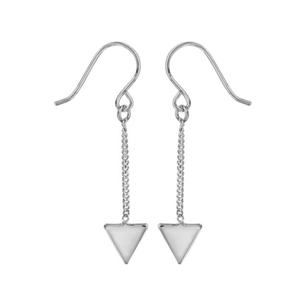 Boucles d'oreilles Argent 925 Chainette avec Triangle