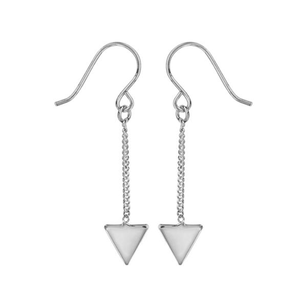 Boucles d'oreilles Argent 925 Chainette avec Triangle