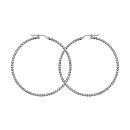 Boucles d'oreilles Argent 925 Créole Dentelée 50 mm