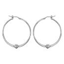 Boucles d'oreilles Argent 925 Créoles avec 1 Boule