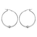 Boucles d'oreilles Argent 925 Créoles avec 1 Boule